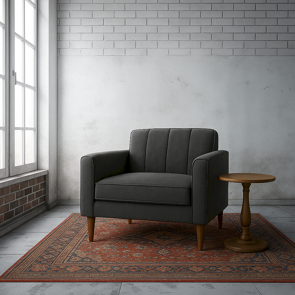 Janelle Fabric Three Seater Velvet Gray Sofa 