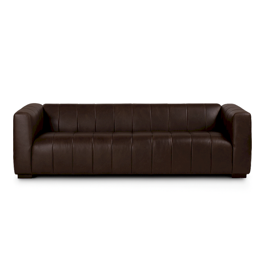 Miller  leatherette  Dark Brown Modern sofa 