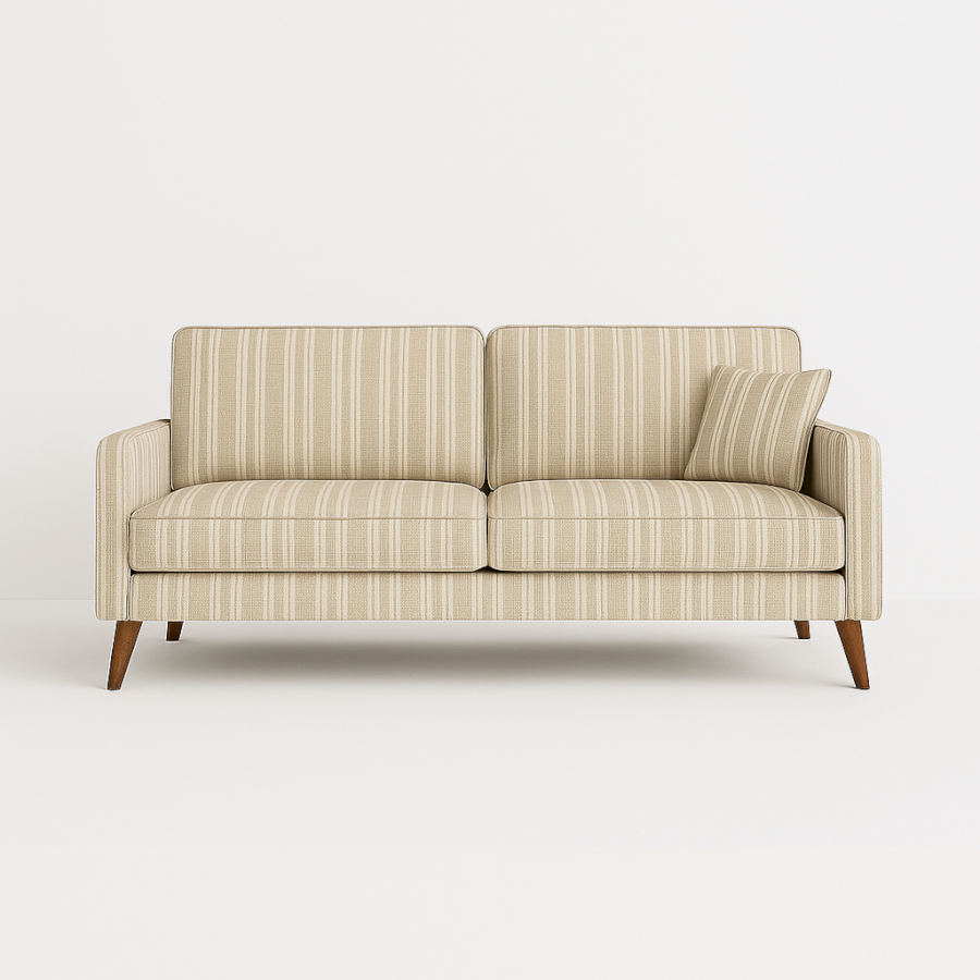 Monarca  Printed Linen Beige Stripe  sofa 
