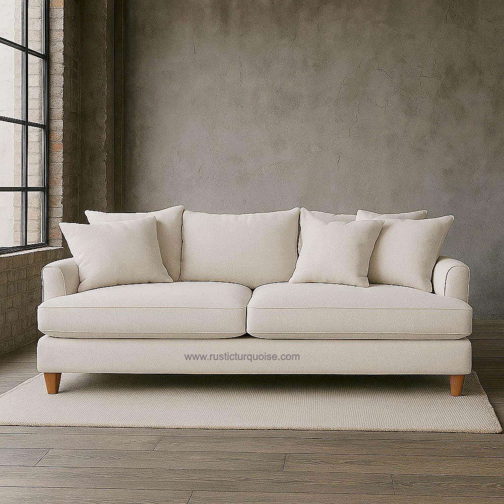 Azriah Linen White  Comfy Sofa