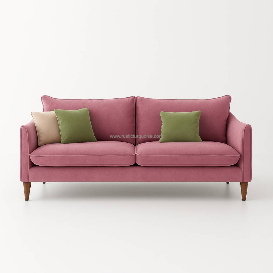 Maxwell Velvet Pink Three Seater  Sofa