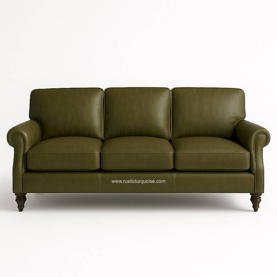 Moneta Leatherette Olive Green  sofa 