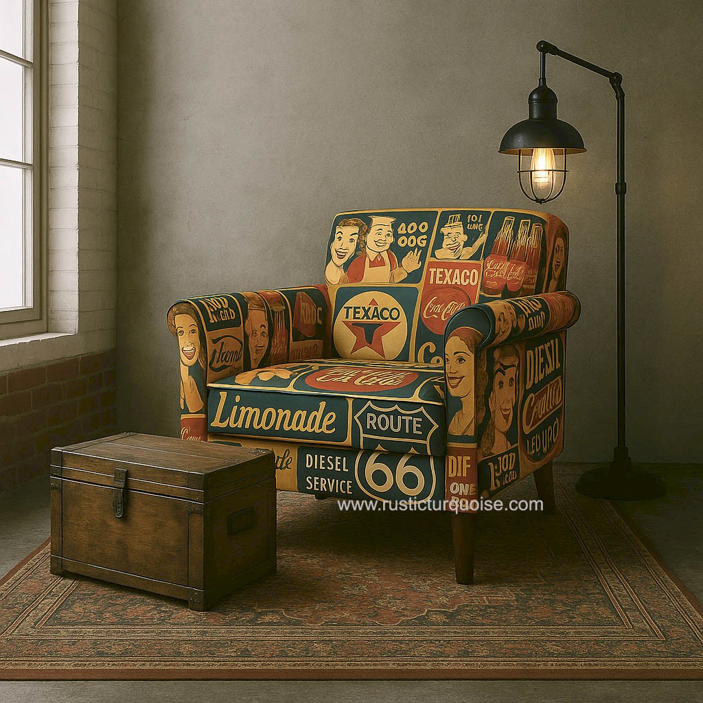 Retro printed  Accent Chair 