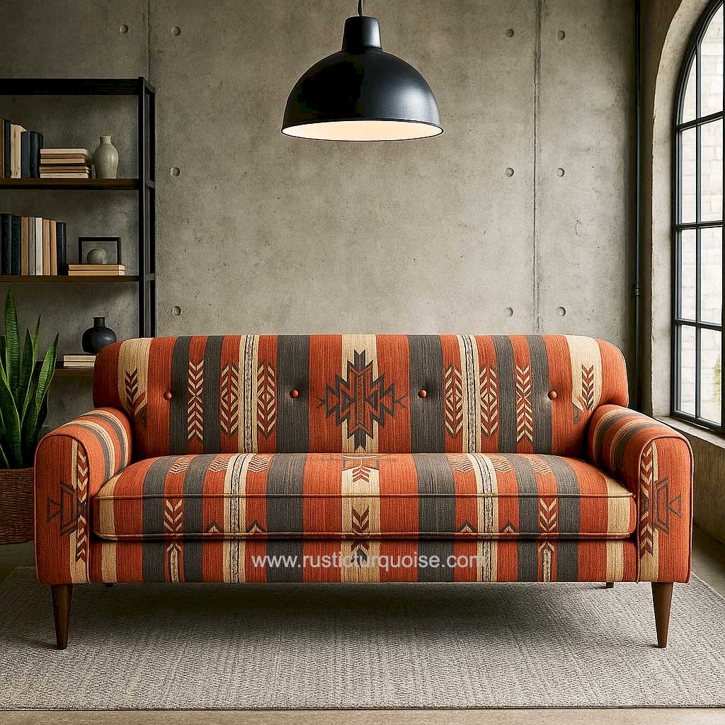Rugs  Tribel Linen  Red printed Sofa 