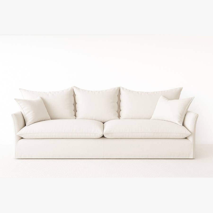 Deondry  Comfy Linen White  Sofa