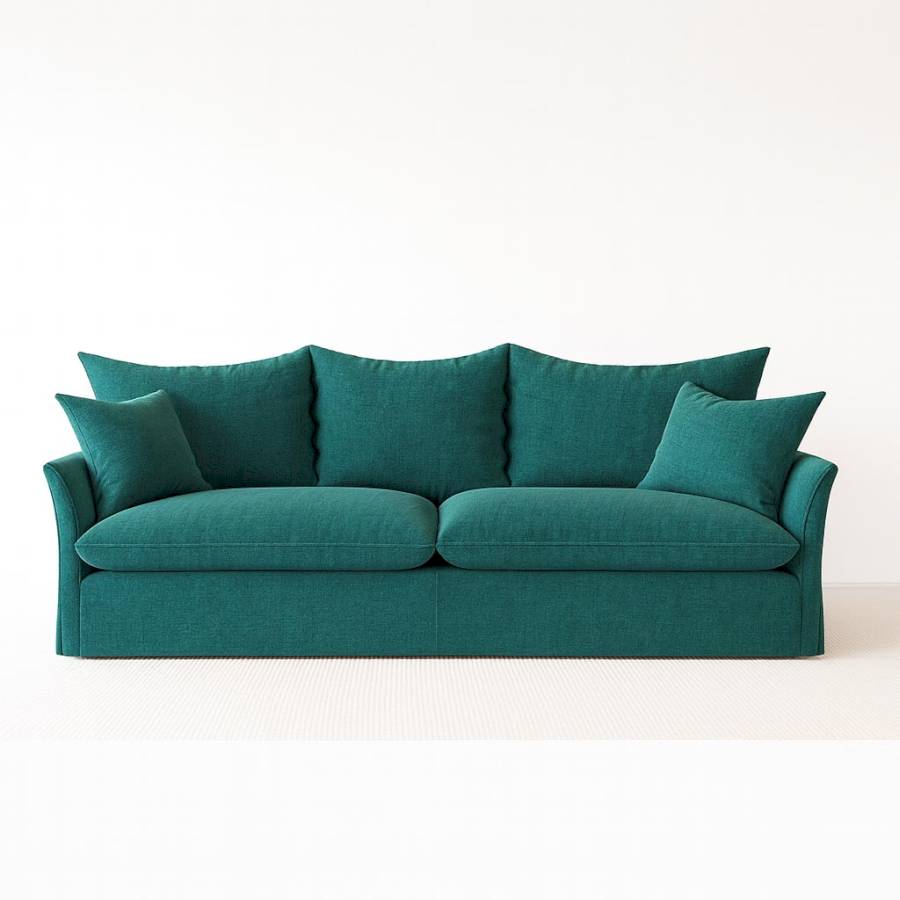Deondry  Comfy Linen Teal Sofa