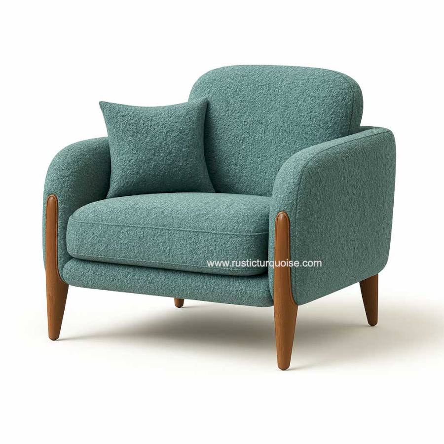 Pebble Teal  Modern Boucle 3 seater  sofa 