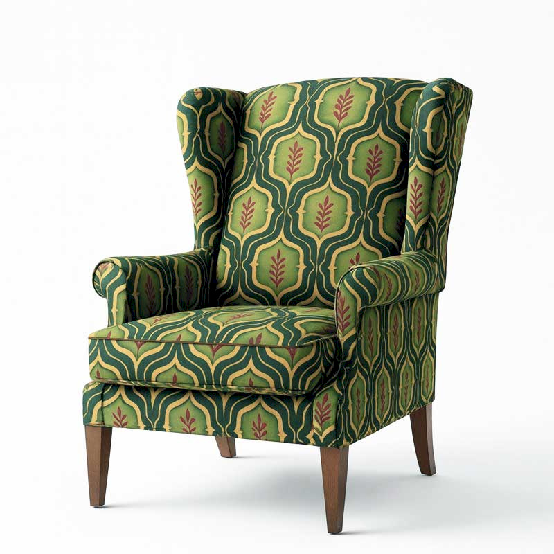 Olive Crest  High Back Wing Chair 