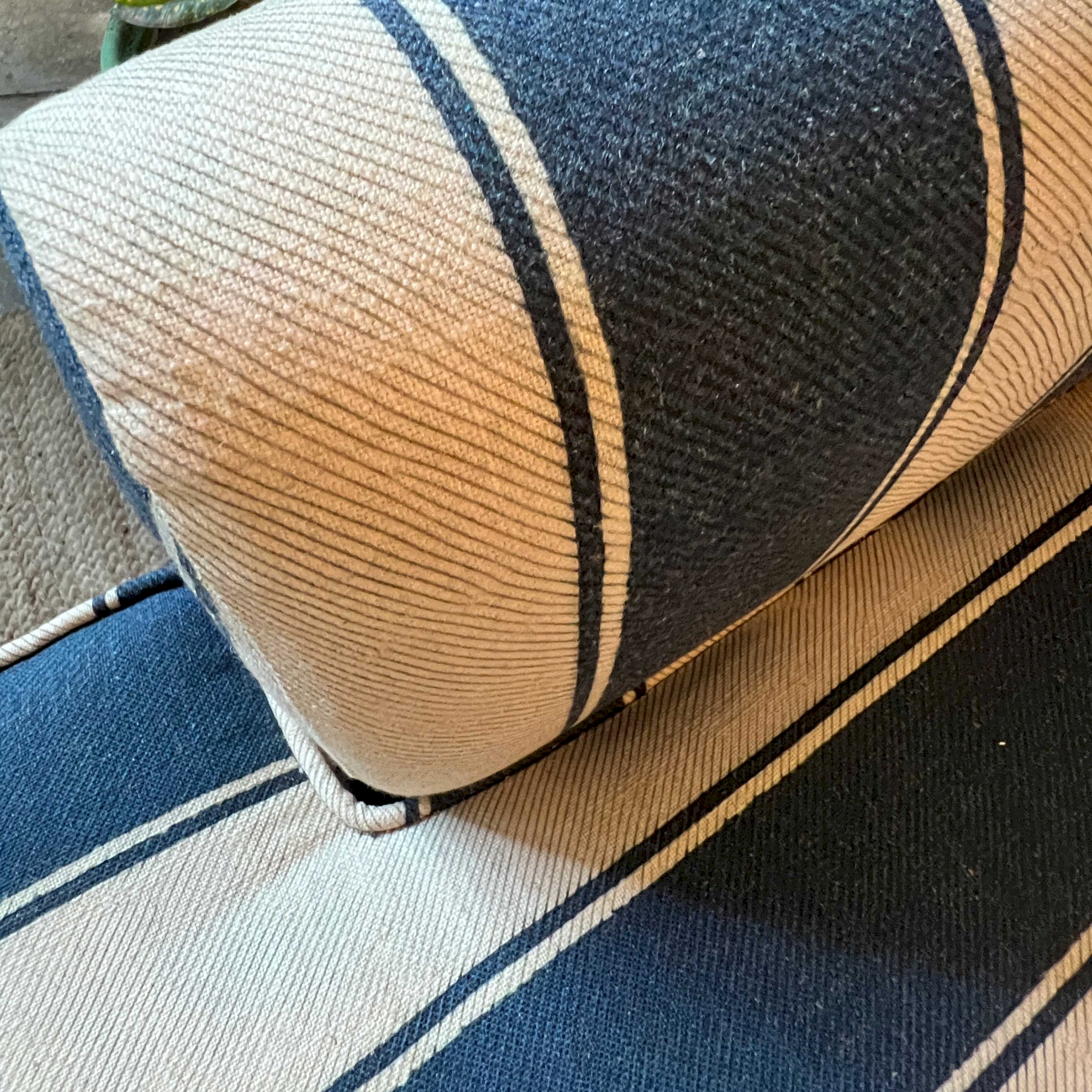 Lucia Blue stripe accent Chair 