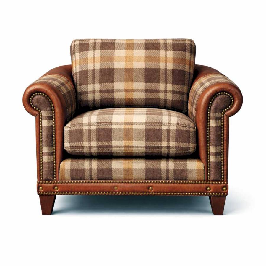 Leatherette Check Duel Fabric  Sofa