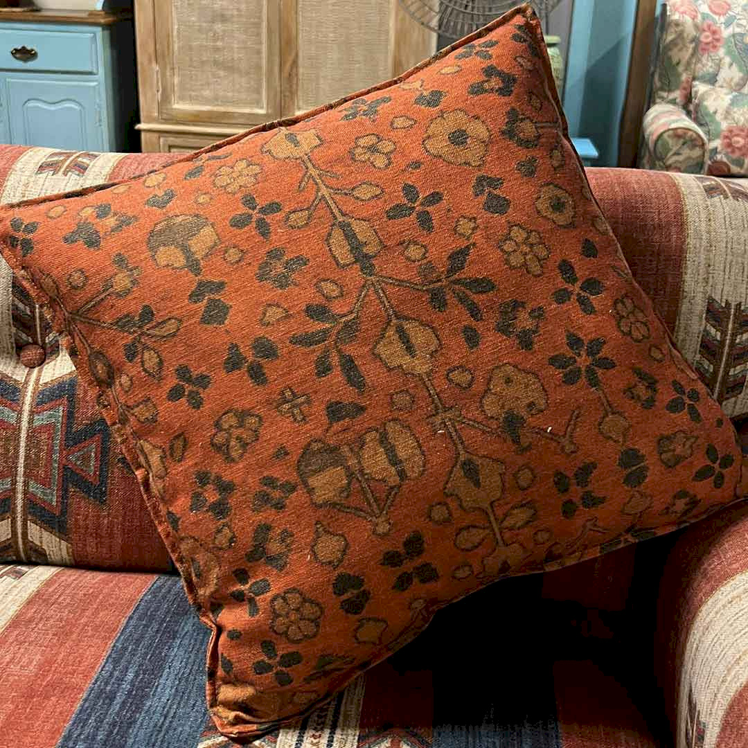 Tribal Rugs Printed  Red  L-shape  sofa