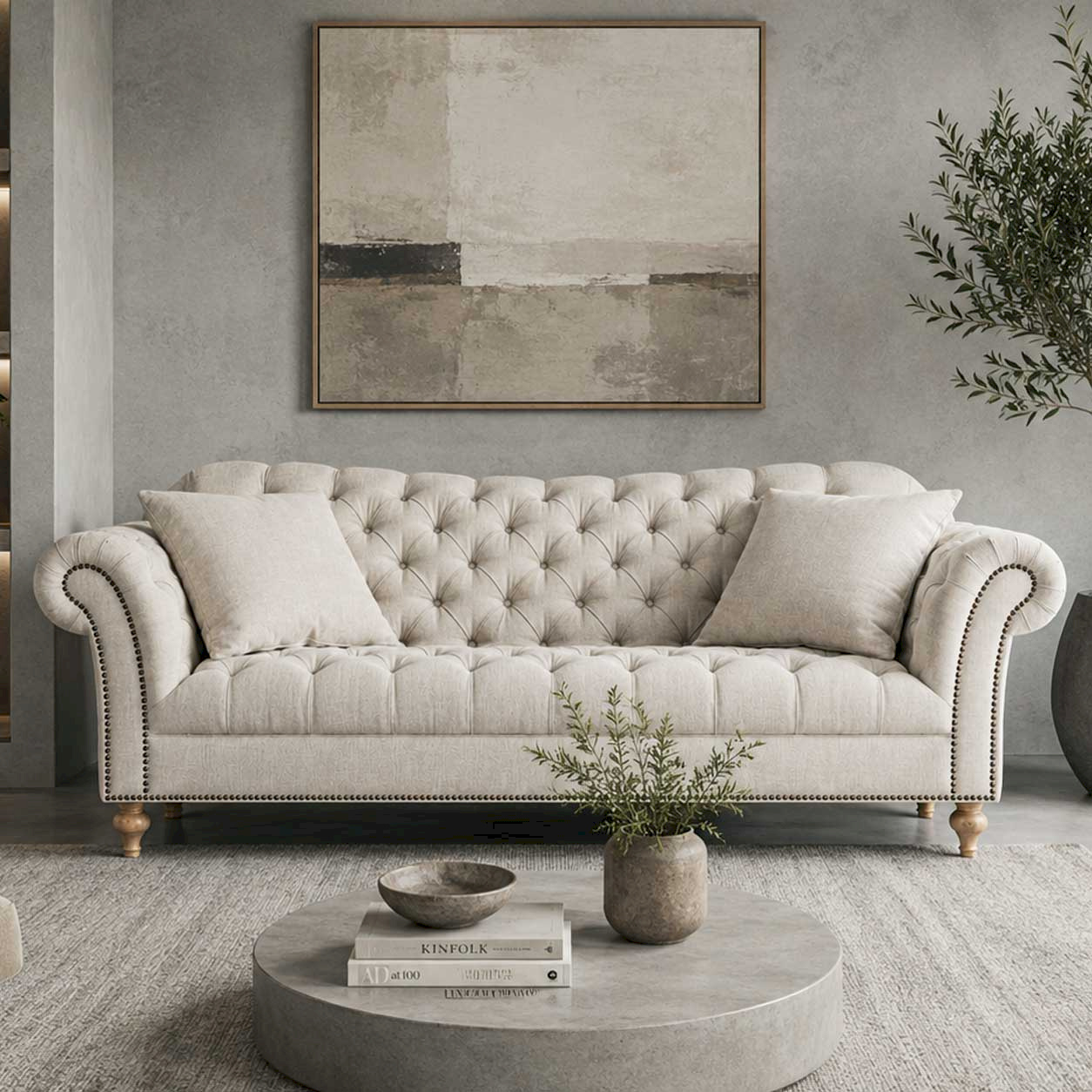 Royal Pearl Chesterfield Sofa