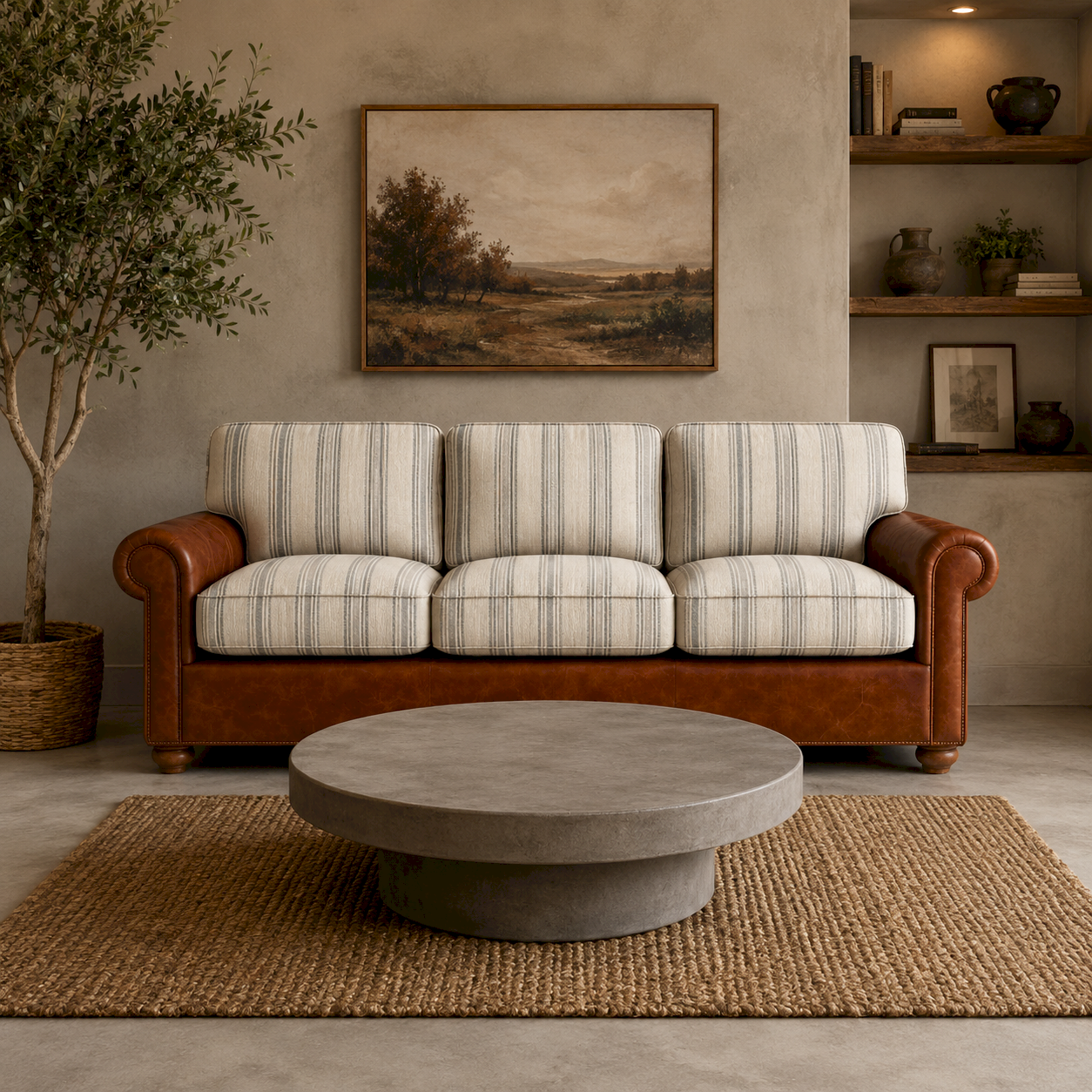 The Cambridge Heritage Duel Fabric Stripe Sofa 