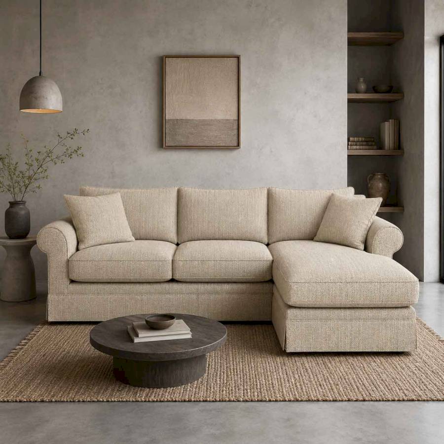 Belmont Heritage L-Shape Sofa | Modern Designer Corner Sofa | Rustic Turquoise