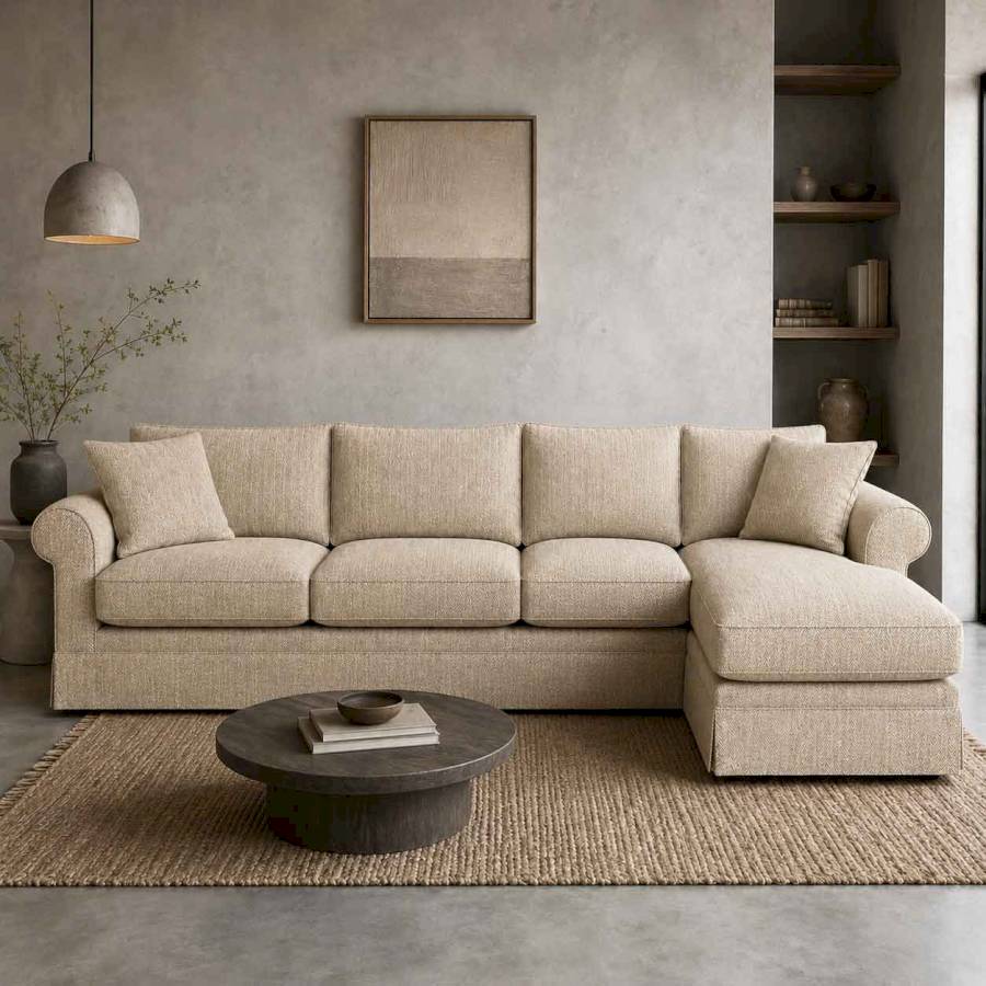 Belmont Heritage L-Shape Sofa | Modern Designer Corner Sofa | Rustic Turquoise